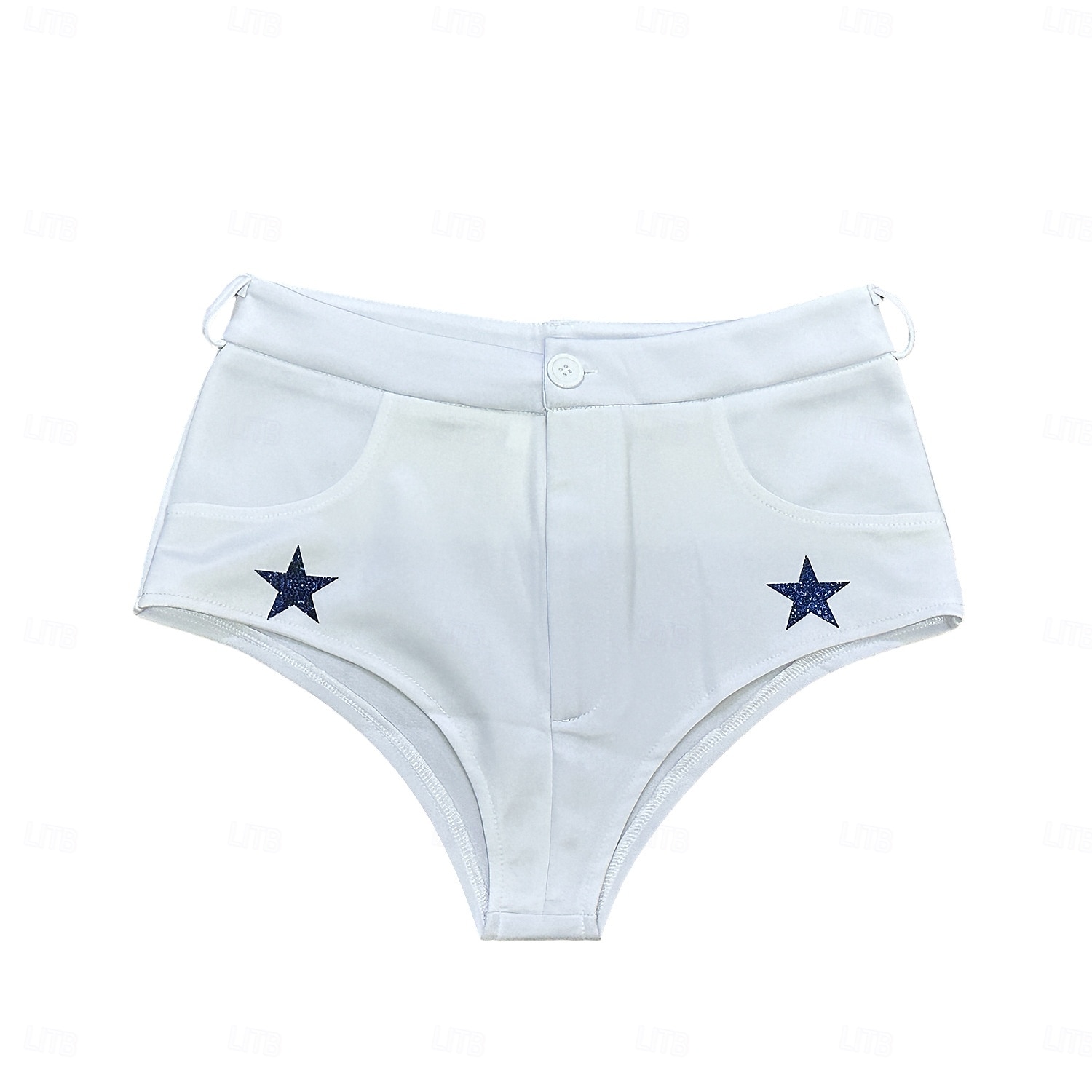 Cowboys de Dallas pompom girl Tenues Costume Ensemble deux pièces Drag & Glam Impression d'étoiles Femmes Adulte Défilé de la Fierté Mois des Fiertés Halloween Carnaval Costume de carnaval facile de 2025 ? $41.99 –P6
