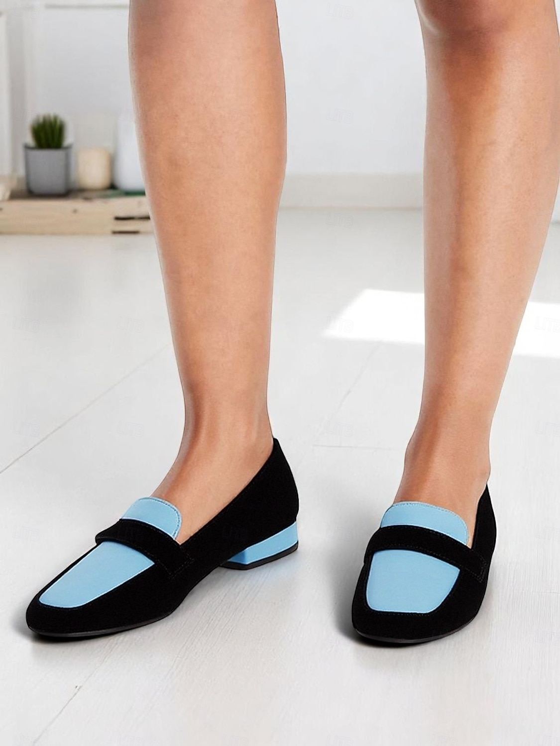 Women's Two-Tone Loafers – Blue and Black Slip-On Flats for Office Commute, Smart Casual and Daily Wear 2026 - $34.99 –P6
