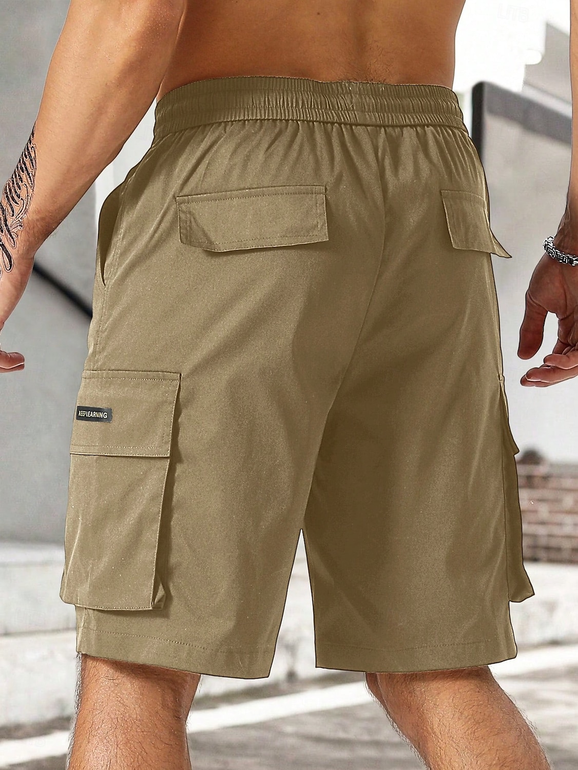 Men's Cargo Shorts Outdoor Shorts Bermuda shorts Running Shorts Casual Shorts Elastic Waist Multi Pocket Straight Leg Plain Breathable Knee Length Outdoor Casual Daily Fashion Streetwear Khaki 2025 - $25.99 –P3