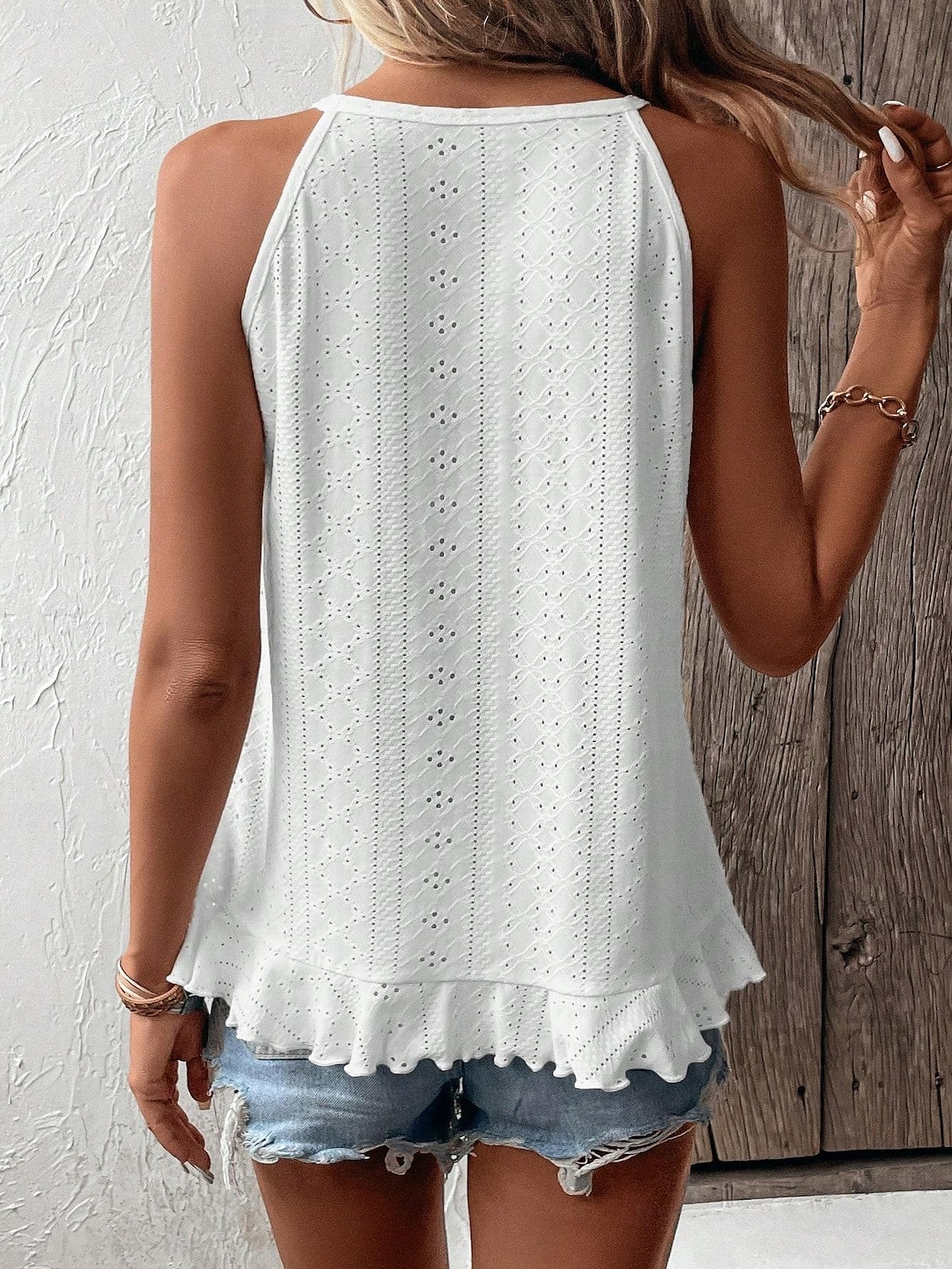 Women's Camisole Tank Top Plain Elegant Casual Sleeveless Crew Neck Regular Tops Daily Holiday Eyelet Black White Pink Summer Spring 2025 - $17.99 –P2