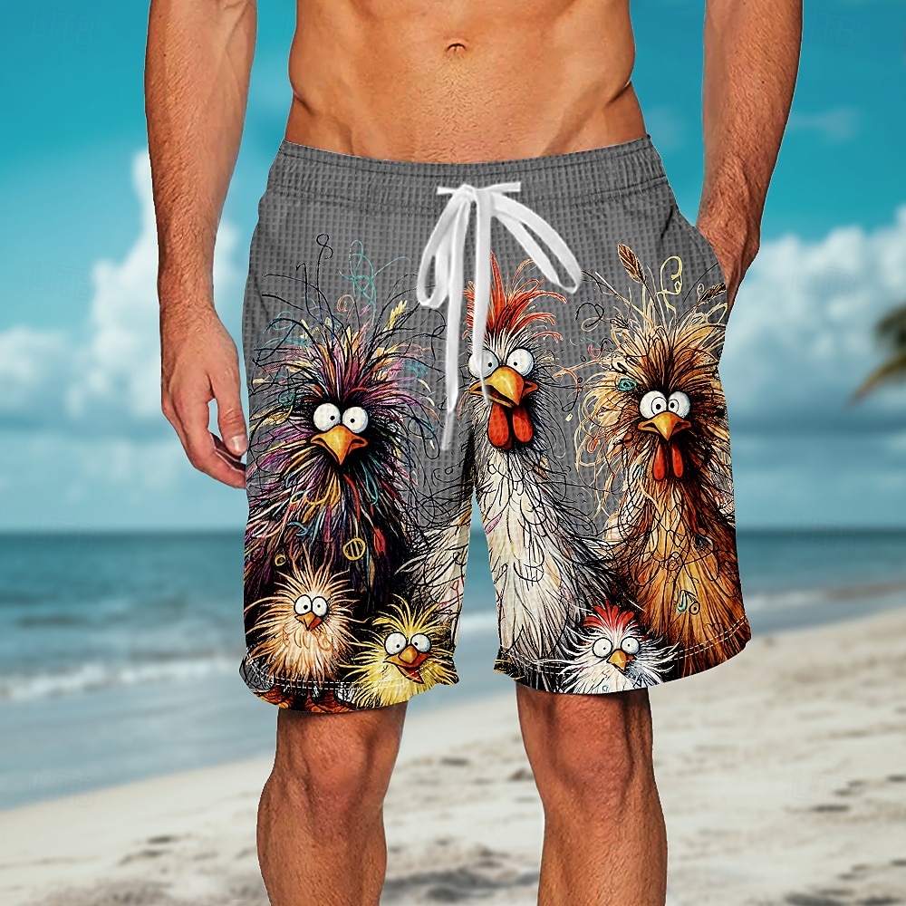 Per uomo Animale Pulcino Divertente Pantaloncini Waffle Pantaloncini da tuta Pantaloncini casual Misura del girovita medio Moda Casual Vacanza Jogging Allenamento Coulisse elastica in vita del 2026 a $22.99 –P5