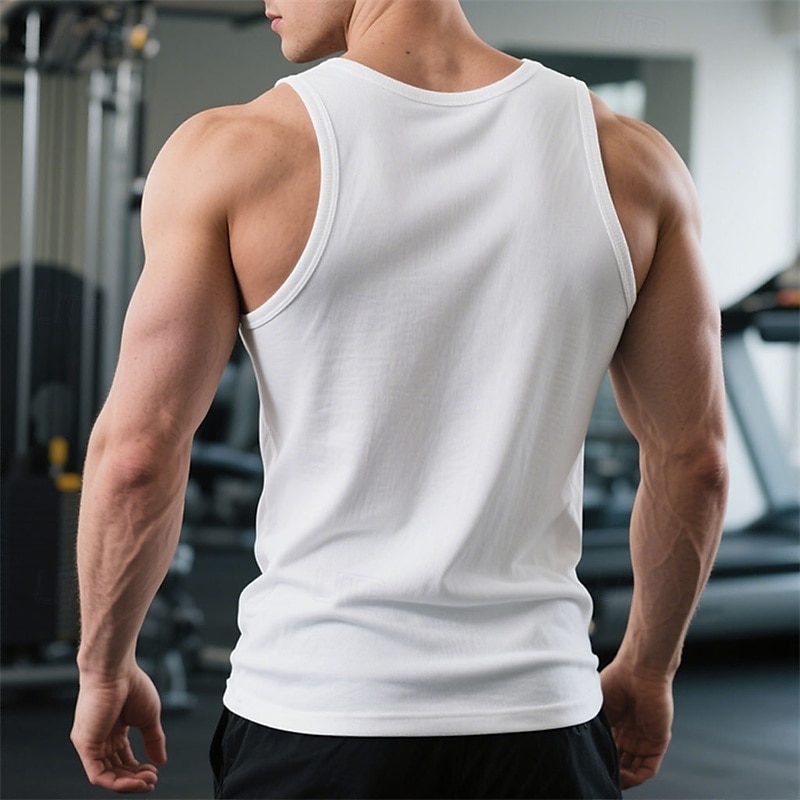 Men's Tank Top Vest Top Undershirt Sleeveless Shirt Sleeveless Crew Neck Summer Plain Fashion Designer Basic Classic Vacation Street Going out Black White Wine Top Tee for Men 2025 - $11.99 –P3