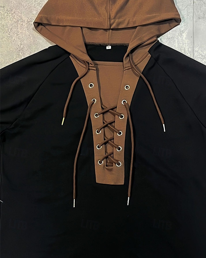 Men's T Shirt Tee Short Sleeve Shirt Tee Top Short Sleeve Hooded Summer Plain Fashion Designer Basic Lace up Vacation Street Going out Apricot Black Top Tee for Men 2025 - $25.99 –P6