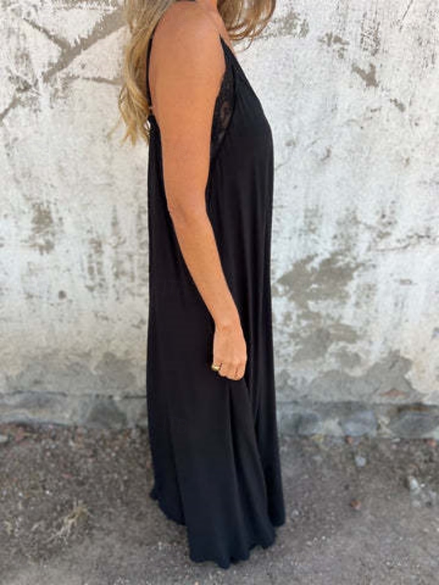 Femmes Robe Longue Maxi Robe Robes en coton et lin Robe Décontractée Robe d'été Robe Nuisette Mode Moderne Quotidien Week-end Coupe régulière Uni Sans manches Bretelles Noir Bleu Vert Kaki Été de 2025 ? $28.99 –P6