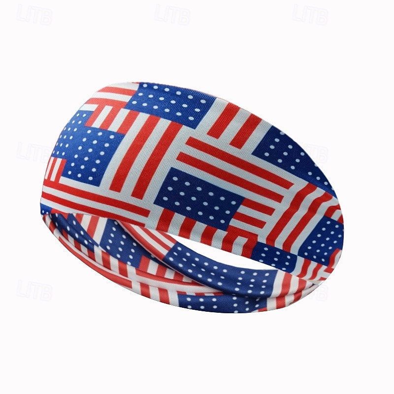 Stirnbänder mit amerikanischer Flagge für Männer, patriotisches gedrehtes Haarband in Rot, Weiß und Blau, dehnbares, sportliches Haar-Accessoire für den Unabhängigkeitstag der USA, den Gedenktag 2025 - $4.49 –P13