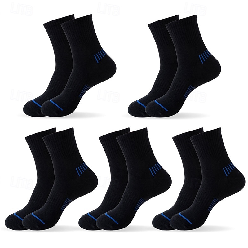 Per uomo 5 Paia Pacchi Multipli Calzini Calzini da Corsa Calzini Casual Nero Bianco Colore A righe Vacanza Sport & Outdoor Quotidiano Base Medio Primavera Autunno Moda Casual del 2025 a $9.49 –P2