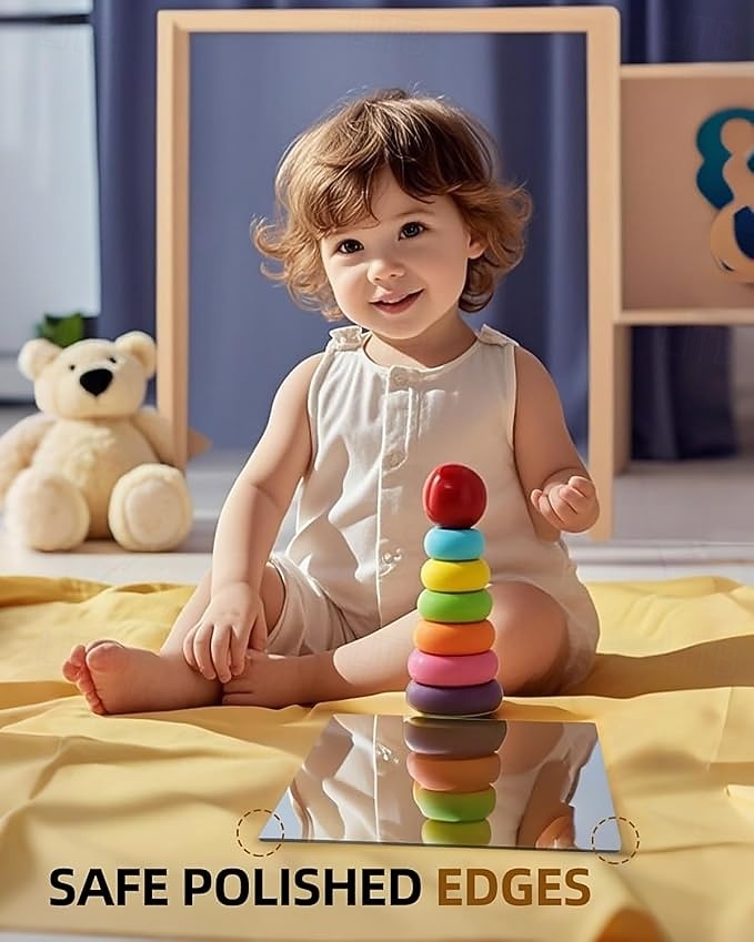 4-pak szklanych płytek lustrzanych ściennych 12" x 12" bezramowe lustro na całą długość montowane na ścianie lustra do sypialni, domu, siłowni, drzwi, łazienki 2026 - $25.99 –P2