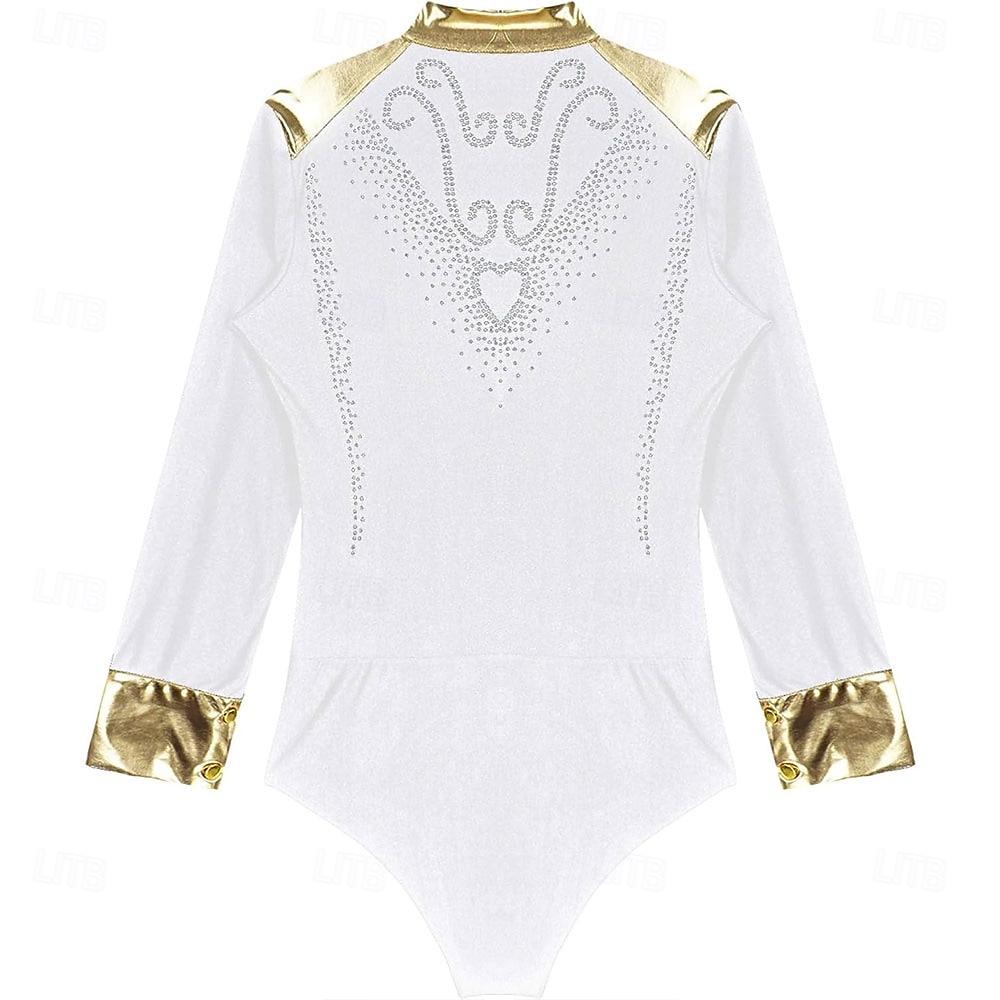 Pánské lesklé kamínky s výstřihem do V a dlouhým rukávem, tričko na latinské tance, krasobruslení, taneční trikot, body 2025 - $202.29 –P3