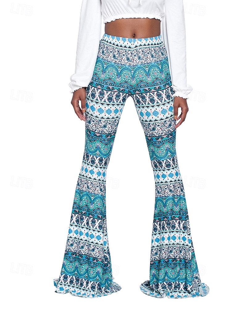 Pentru femei Pantaloni Casual Boho Lungime totală Natural Floare Imprimare Confortabil Exterior Comfortabil În aer liber Vacanță Magenta Galben Auriu Bleumarin Negru Vară Fit regulat 2025 - $17.99 –P12