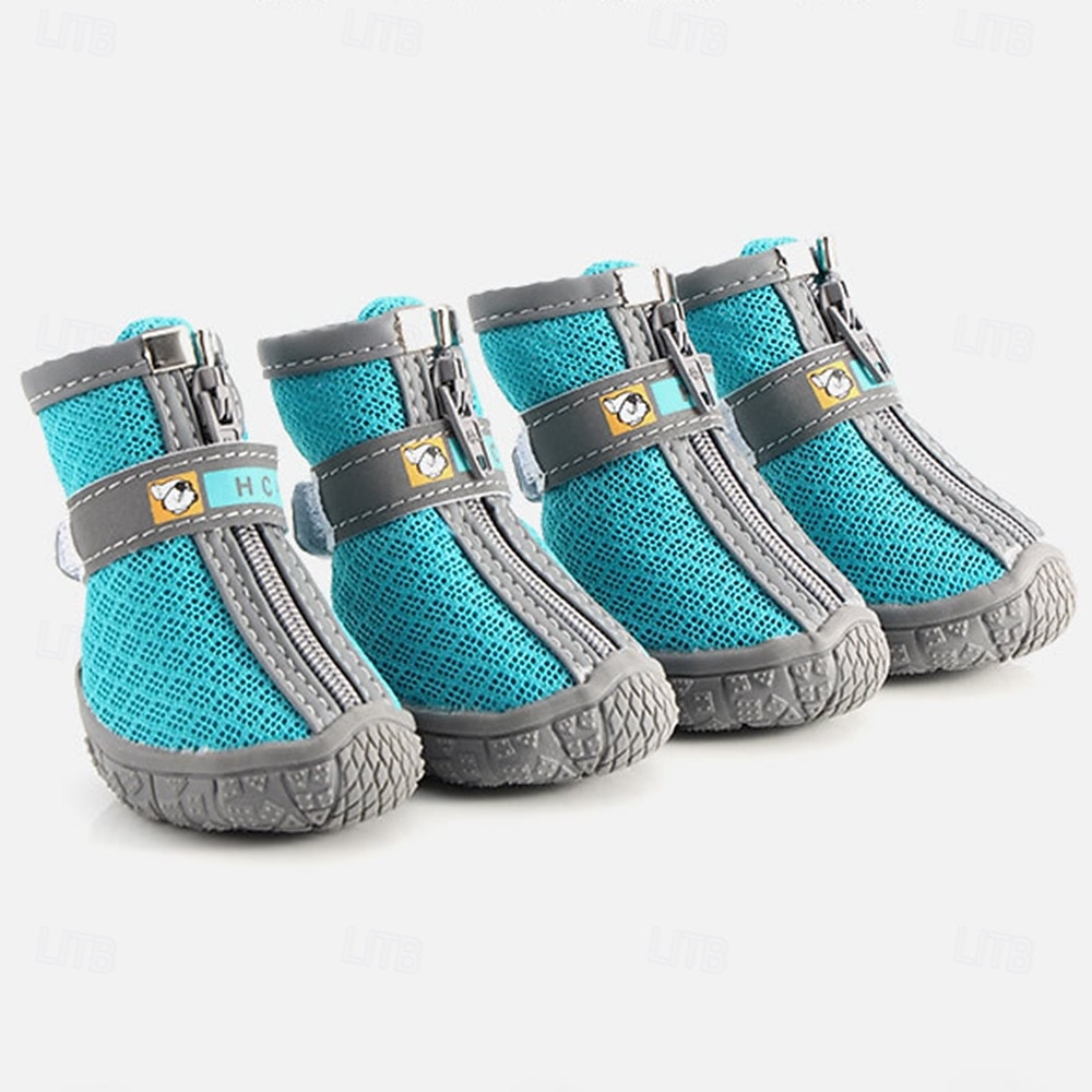 обувь для собак больших, маленьких и средних пород - дышащие ботинки для собак летом, для защиты лап на жарком асфальте, для прогулок на улице зимой, для снега, противоскользящие резиновые ботинки для 2026 - $30.99 –P4