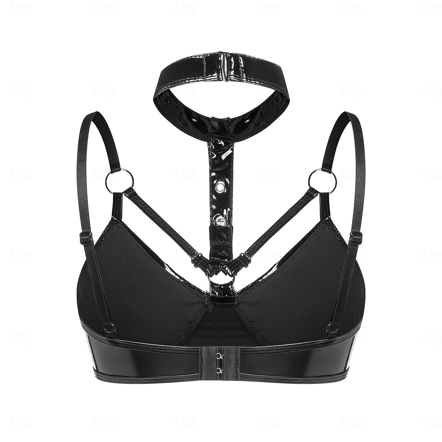 haut Soutien-gorge harnais Finition brillante Femmes Brillant Fétichisme du cuir Effet mouillé Costume pour Boîte de Nuit Défilé de la Fierté Mois des Fiertés Halloween Carnaval Adulte de 2025 ? GBP £18 –P3