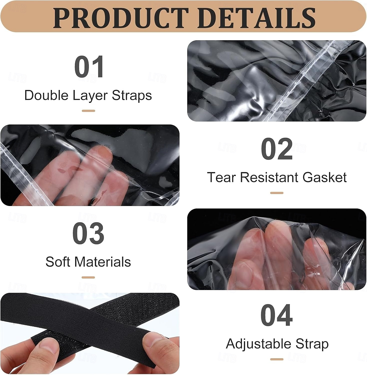 Pachet de 4 huse de scaune mari din plastic pentru sufragerie, transparente, din PVC, cu curea reglabilă pentru scaune standard de 45x43 cm, rezistente la pete, apă și zgârieturi. 2025 - $18.49 –P7