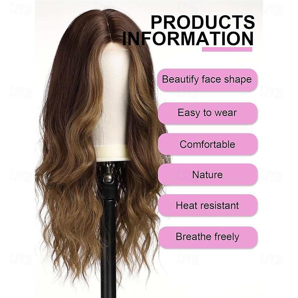 Long Wavy Brown Wigs for Women Heat Resistant Wig with Middle Parting for Daily 2026 - $27.99 –P2