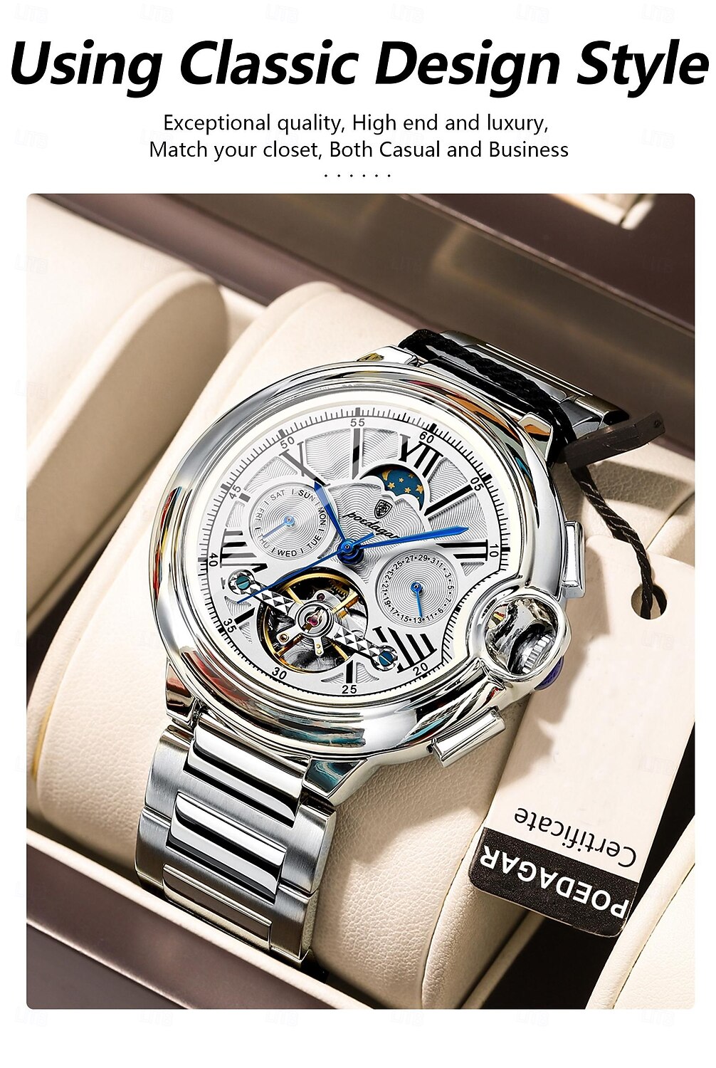 Luxury Man Watch Hollow Tourbillon Automatic Mechanical Men Watch Waterproof Date Week Stainless Steel Men's Watches 2025 - $63.99 –P2