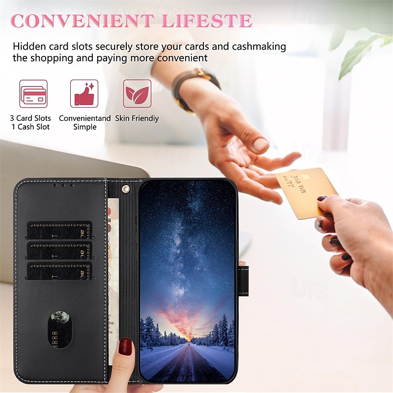 телефон Кейс для Назначение iPhone i16 15 14 Pro Max Plus 16e 13 12 11 Pro Max Кошелек для карт Откидная крышка с ремешком на запястье Защита от удара ПК Кожа PU 2025 - $10.99 –P3