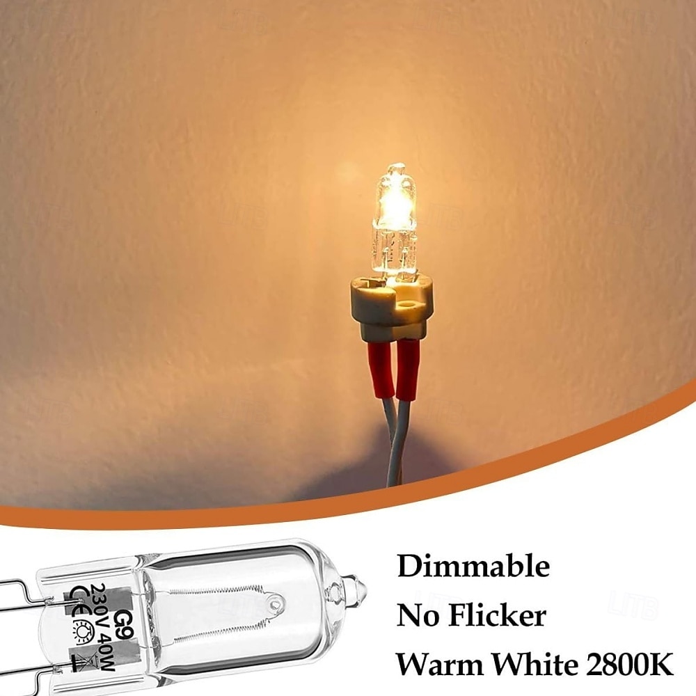 Галогенные лампочки g9 230 В 40 Вт тип t4 с цоколем 2 штыря для микроволновой печи вытяжки лампочки для ванной комнаты люстры с регулируемой яркостью теплый белый 10 шт. 2025 - $13.49 –P4