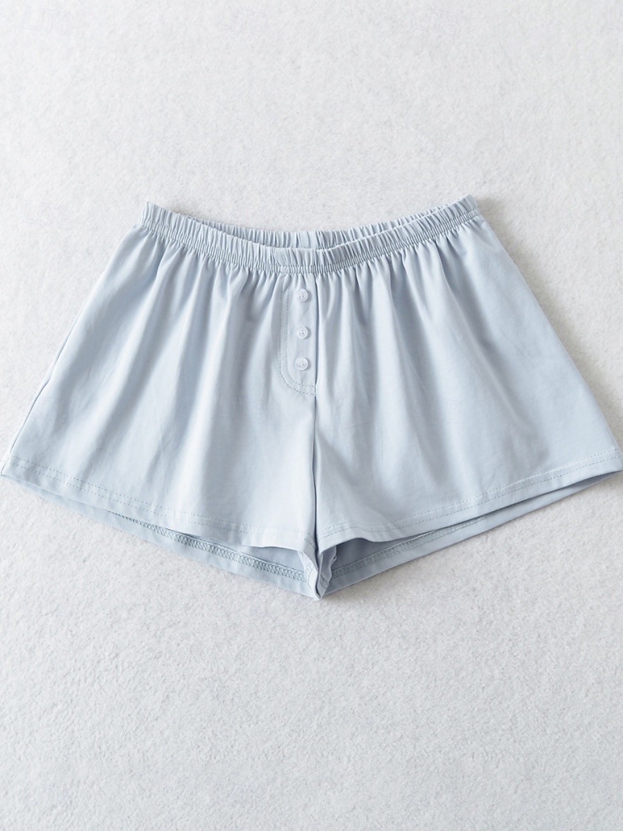 Dámské šortky Jednobarevné Chinos Módní Casual Athleisure Krátké Střední pas Hladké Elastický pás Pohodlné Měkké Komfortní Elastické Venku Ulice Světle šedá Černá Bílá Modrá Léto Volný střih 2025 - $15.99 –P17