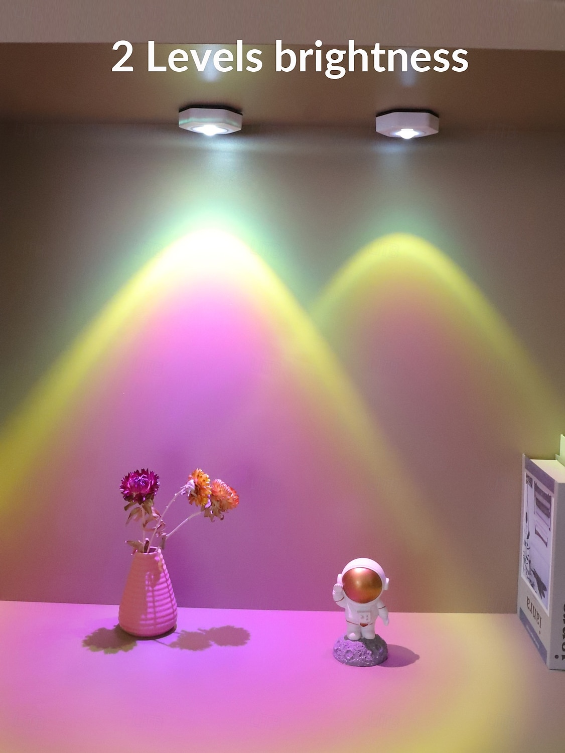 Hexagonal Cat's Eye Wall Lamp Cabinet Lights Sunset Lamp Projector Sunset Light Battery Powered Touch Tap Lights to ON/Off Stick up Lights for Bookshelf Pantry Home and Bedroom Decor 2025 - $9.49 –P3