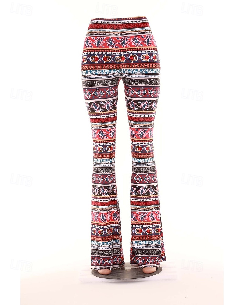 Pentru femei Pantaloni Casual Boho Lungime totală Natural Floare Imprimare Confortabil Exterior Comfortabil În aer liber Vacanță Magenta Galben Auriu Bleumarin Negru Vară Fit regulat 2025 - $17.99 –P19