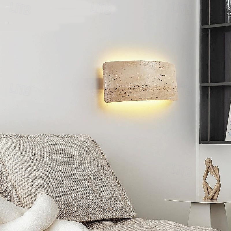 Applique da parete a LED in pietra Wabi-Sabi, luce d'atmosfera a LED, lampada da scala, cortile, balcone retrò, bagno, 110-240 V del 2025 a $303.69 –P4