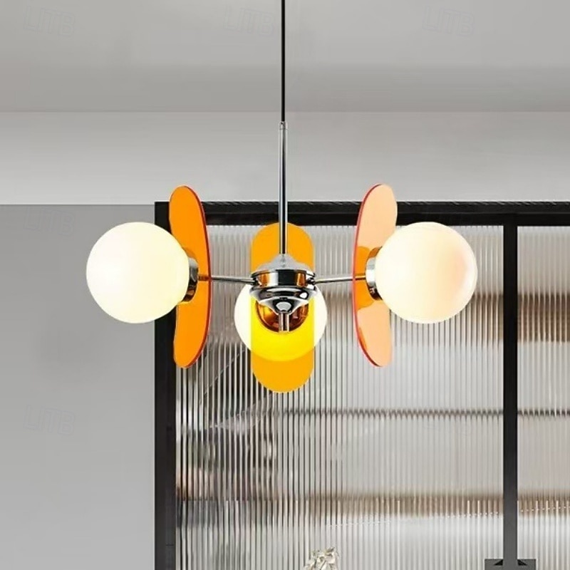 Luminária pendente LED 3/6/8 luzes, estilo moderno de meados do século, E14, lustre grande, globo branco, luminária de teto embutida em latão vintage Sputnik, luminária pendente de ilha de cozinha, de 2025 por $229.99 –P10