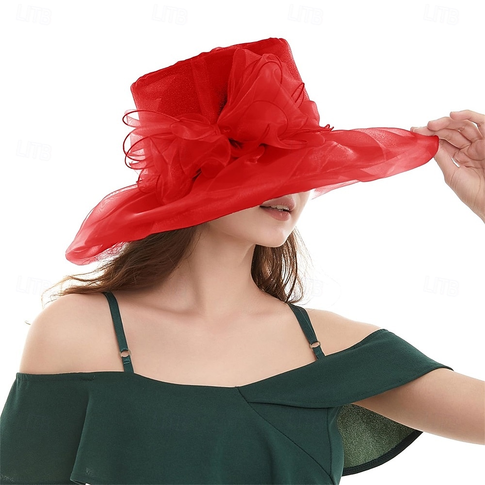 Elegant Retro / vintage Derbyt Huvudbonad Hattar Kyrkhatt Gentledam Adelsdam Maskeradkläder Dam alla hjärtans dag Derby Bröllopsfest Ascot Vuxna Hatt Vår & sommar 2026 - $26.99 –P3