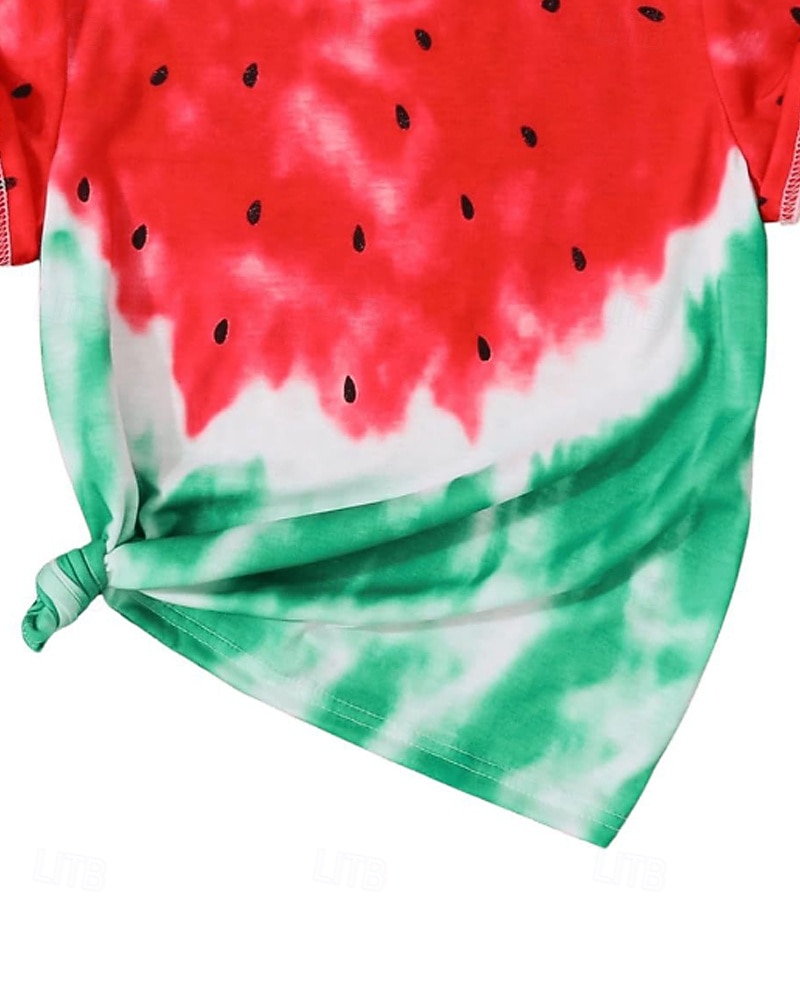 Kids Girls' T shirt Tie Dye School Short Sleeve Crewneck Daily 4 years+ Summer Pink Red 2026 - $10.49 –P2