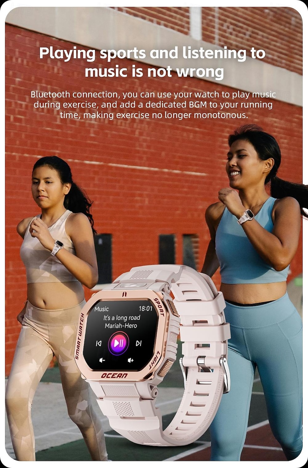 LOKMAT OCEAN GT Умные часы 1.75 дюймовый Смарт Часы Bluetooth Педометр Напоминание о звонке Датчик для отслеживания сна Совместим с Android iOS Женский Мужчины 2025 - $48.99 –P12