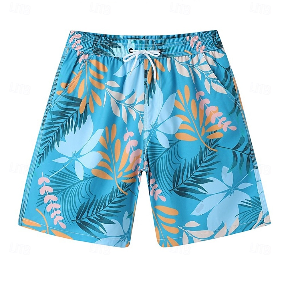 Voor heren Korte broek Strandshorts Trekkoord Grafisch Blad dier Ademend Sneldrogend Knielengte Buiten Vakantie Huis Vakantie Etnische stijl Meerblauw Leger groen Rekbaar 2025 - $16.49 –P2