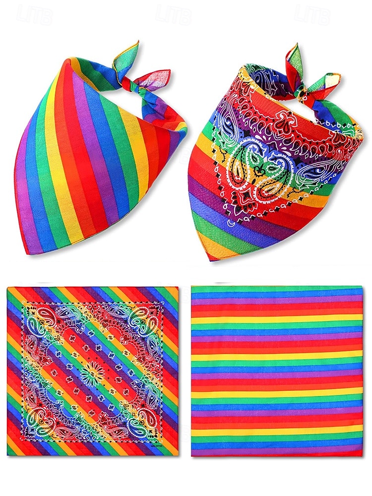 Unisex Paisley Rainbow Pride Scarf - A colorful LGBTQ+ accessory for festivals, Parades and everyday wear 2025 - $9.99 –P7