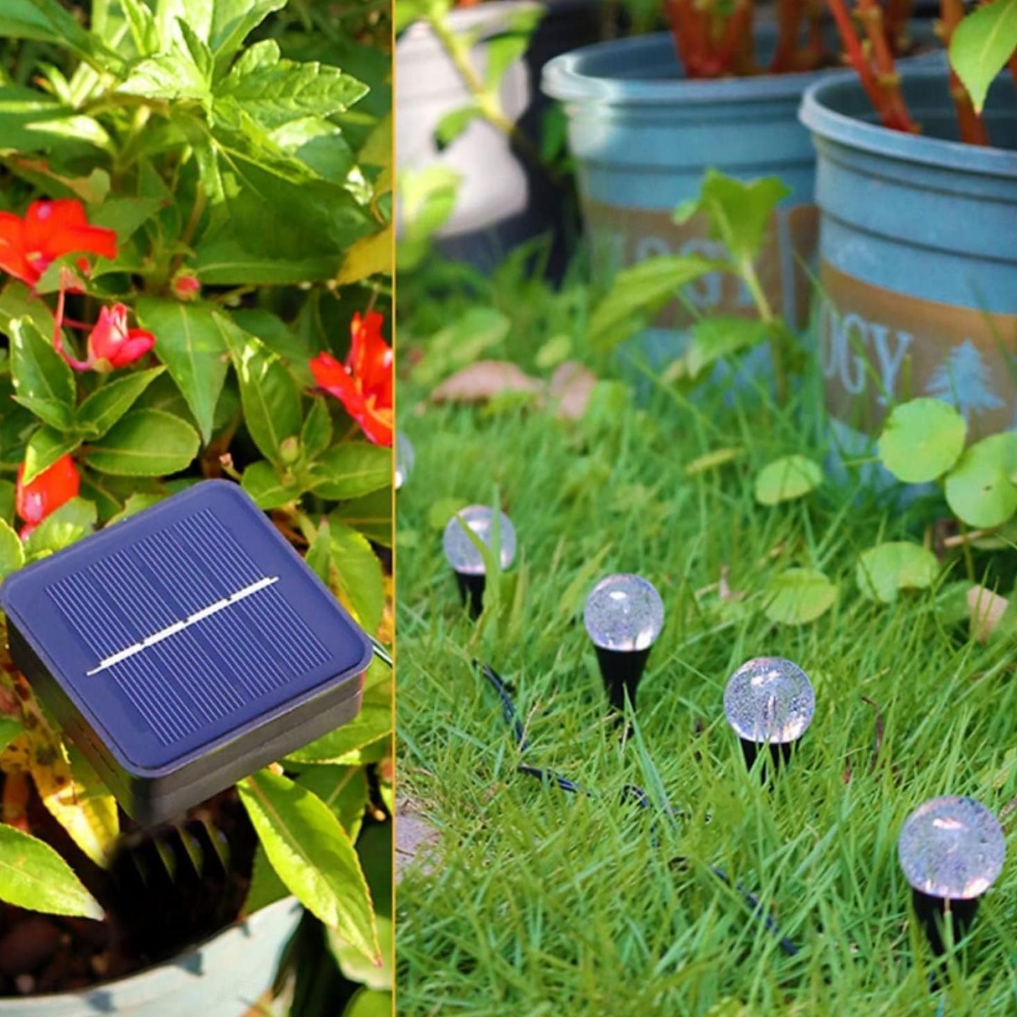 Solar Pathway Lights Landscape Lights Bubble Beads Shaped Outdoor Professional Waterproofing Solar String Lights for Path Garden Patio Decorative Creative Lamp 2025 - $14.99 –P5