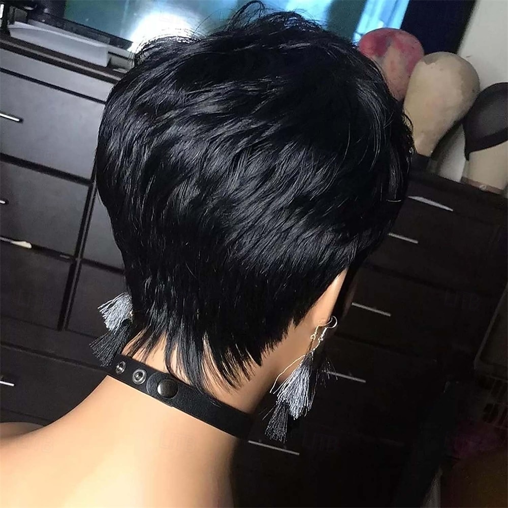 Parrucca sintetica con taglio pixie per donne nere, parrucche corte a strati per donne del 2025 a $24.99 –P2
