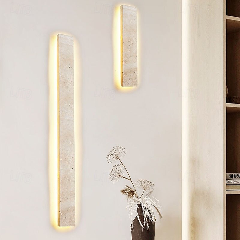 Applique da parete a LED in pietra Wabi-Sabi, luce d'atmosfera a LED, lampada da scala, cortile, balcone retrò, bagno, 110-240 V del 2025 a $346.79 –P11