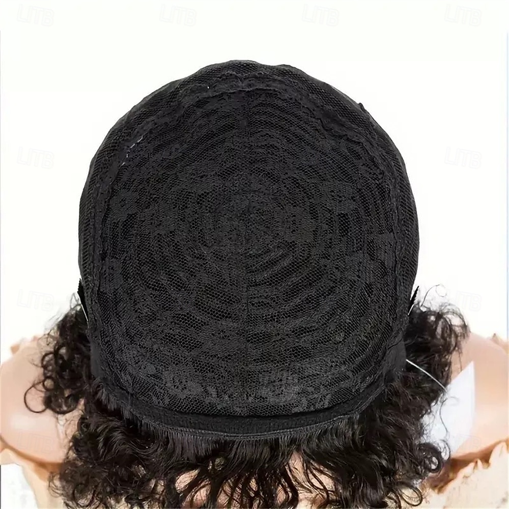 Capelli umani Parrucca Corto Liscio naturale Taglio corto spettinato Caschetto corto Riga laterale Taglio Scalato Naturale Designer Attaccatura Naturale Senza Cappuccio Capelli brasiliani Per donna del 2025 a $41.99 –P1