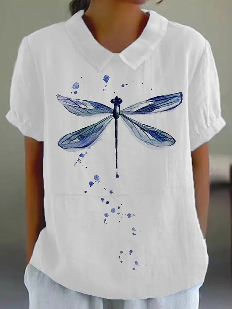 Femmes Chemisier Fleuri Graphique Élégant ancien Occasionnel Manche Courte Col de chemise Hauts Réguliers Travail Quotidien Patchwork Imprimé Blanche Jaune Rose Claire Été Printemps de 2025 ? $23.99 –P3
