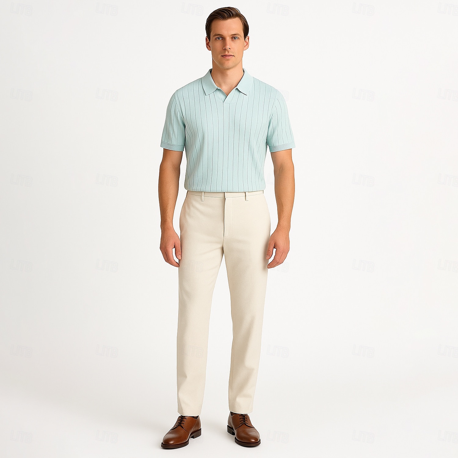 Per uomo Polo Maglione polo lavorato a maglia Affari Casuale Scollo a V Manica Corta Formale Tinta unica Novità Estate Tutte le stagioni Blu chiaro Cachi chiaro Nero Bianco Verde militare Caffè Polo del 2025 a $27.99 –P6