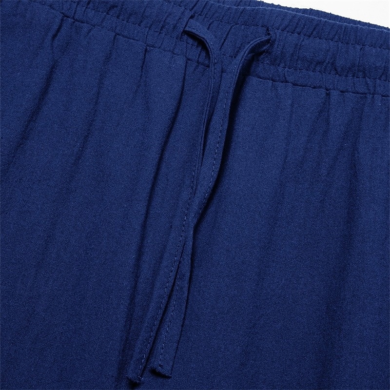 Homens Calças Cargo Calças de linho Calças Calça verão Calças largas Com Cordão Cintura elástica Bolso multi Tecido Conforto Respirável Comprimento total Ao ar livre Feriado Para Noite Férias Moda de 2025 por $25.99 –P2