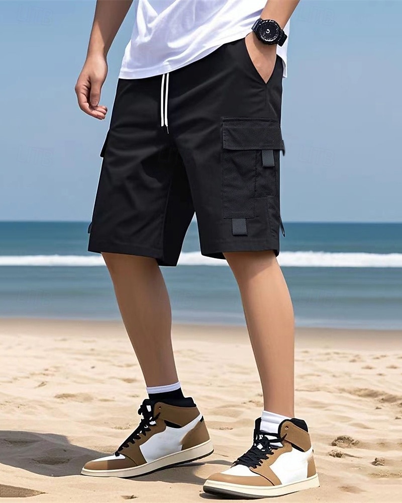Per uomo Pantaloncini cargo Shorts Pantaloncini Estivi Coulisse Elastico in vita Multi-tasche Semplice Comodità Indossabile Lunghezza al ginocchio All'aperto Sport Quotidiano Moda Casual Nero Blu del 2025 a $20.99 –P10