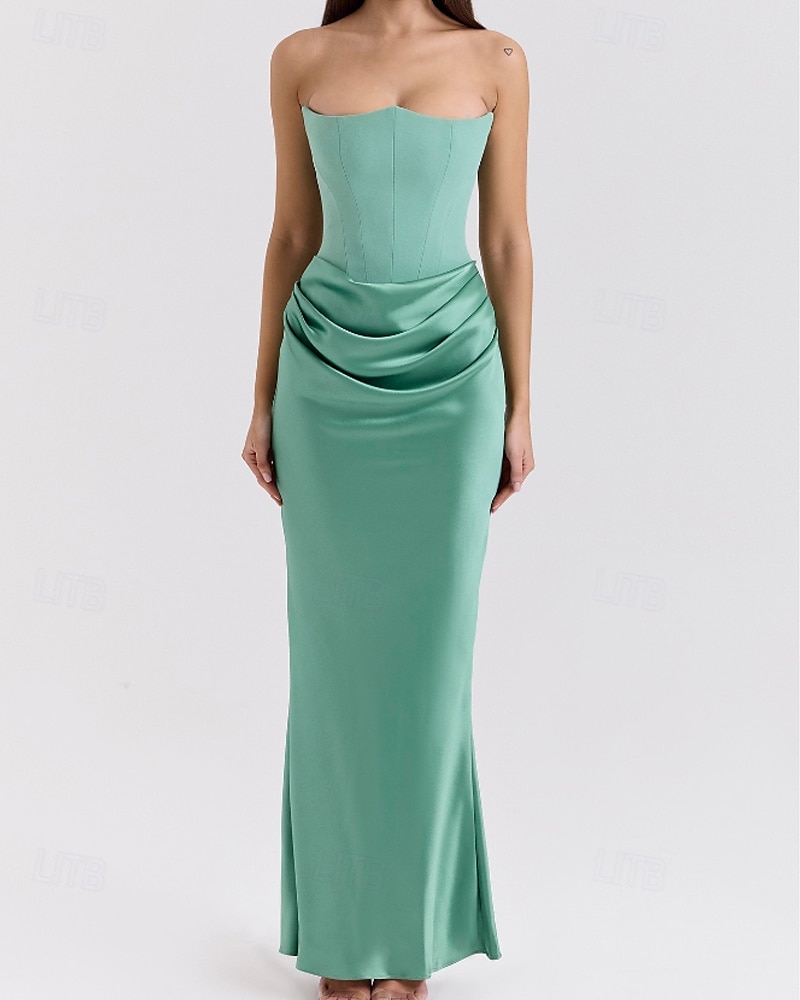 Femmes Robe Longue Maxi Robe Robe Blanche Robe de remise des diplômes Robe de Bal Robe de Soirée Élégant Mode Soirée Occasion Spéciale Coupe régulière Uni Sans manches Sans bretelles Noir Blanche de 2025 ? $31.99 –P18
