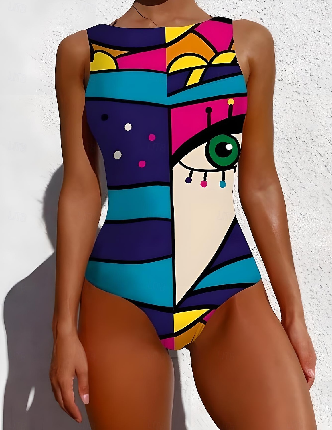 Kvinnors baddräkter en del monokini baddräkt rygglös mage kontroll hög midja smal semester strandkläder grafisk djur rundhalsad ärmlösa baddräkter 2025 - $28.99 –P1