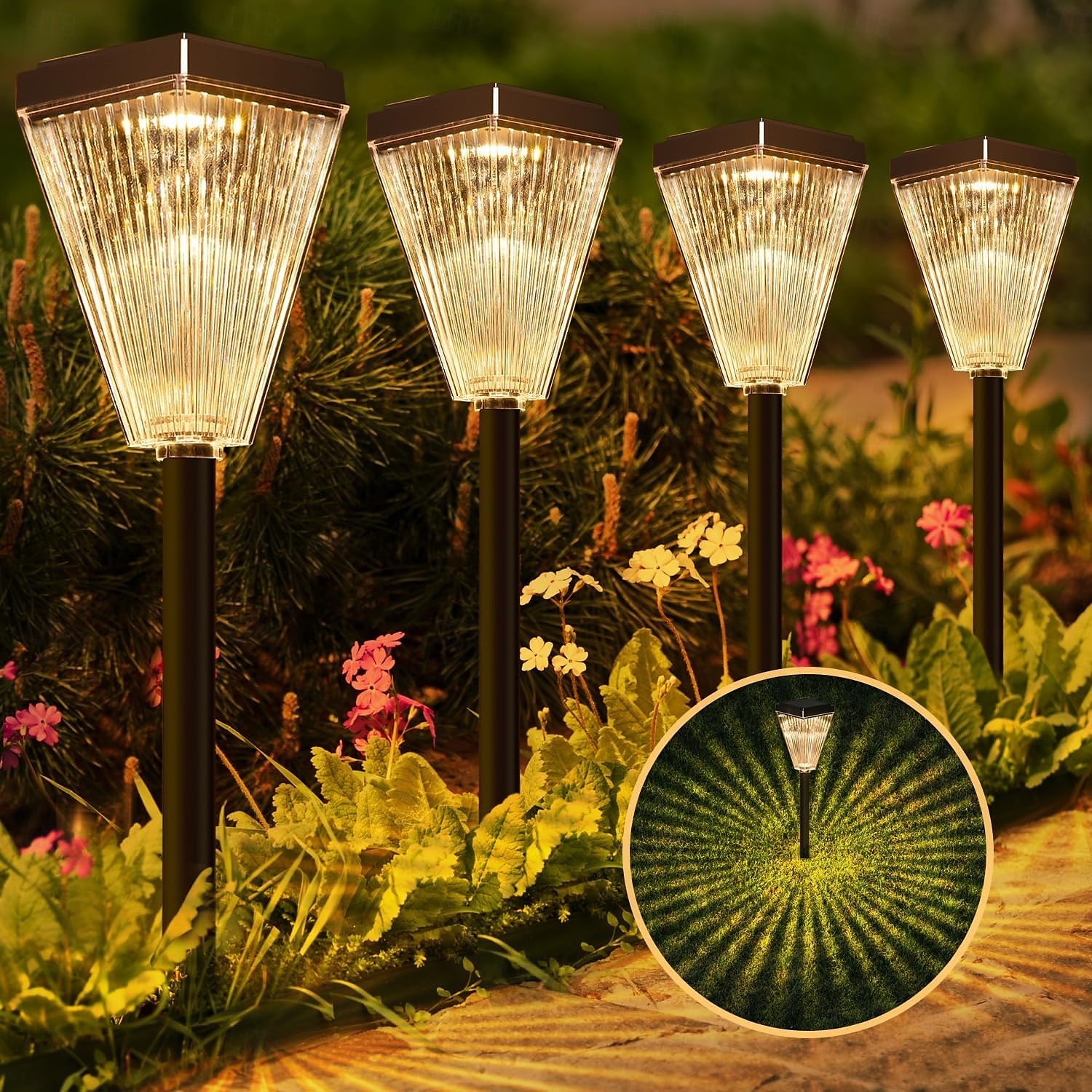 Solar Pathway Lights for Outside Super Bright Solar Driveway Lights Outdoor Waterproof Auto On/Off Solar Garden Fence Lights Solar Powered Post Landscape Decor Lighting for Path Yard Walkway 2025 - $32.99 –P1
