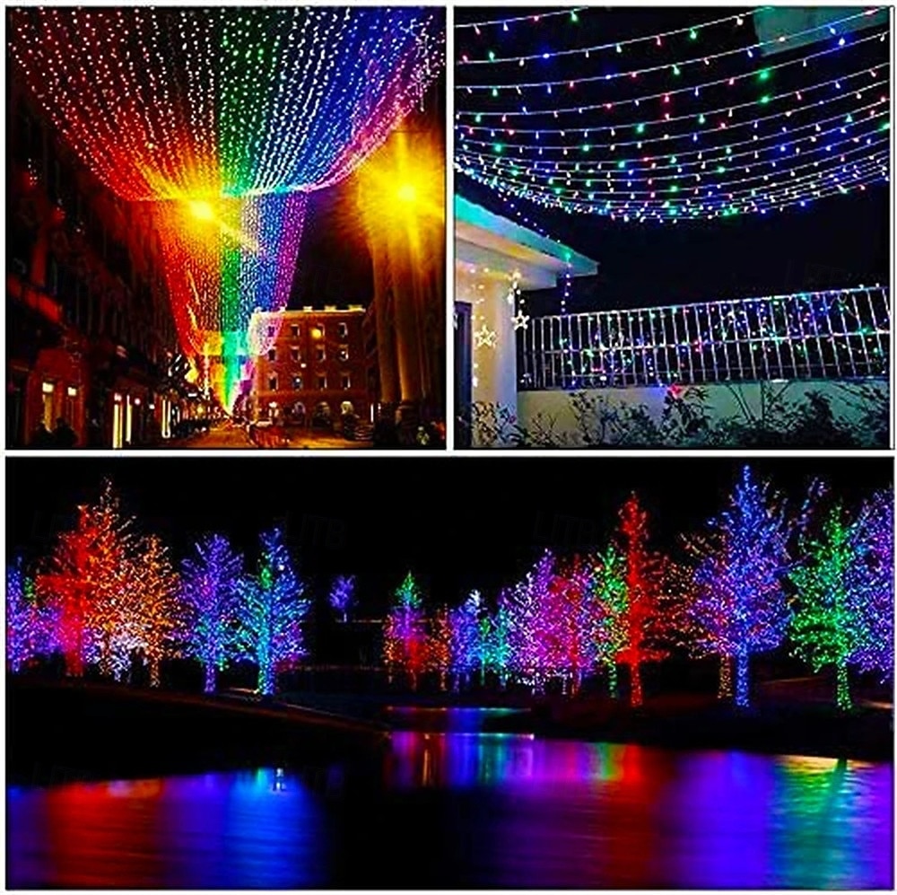 rézdrótos kültéri napelemes fényfüzér tündérlámpa 8 üzemmód 30m 40m 50m esküvői partira otthoni kertbe nyári dekoráció led napelemes girlandlámpa távirányítóval 2025 - $25.99 –P3