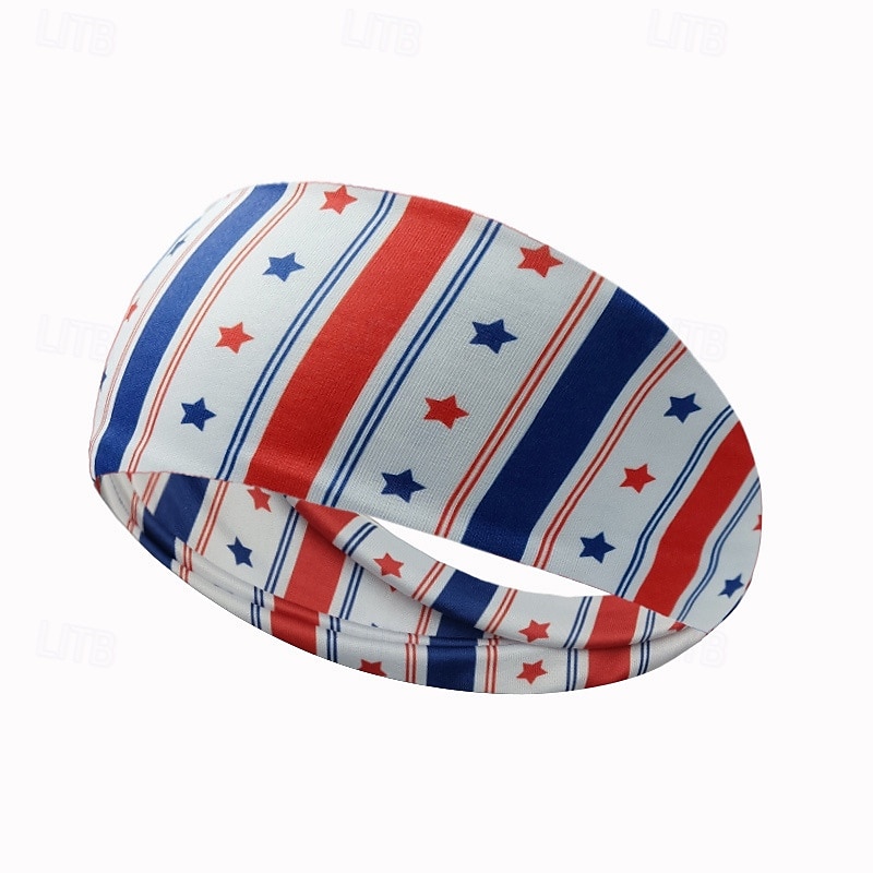 Stirnbänder mit amerikanischer Flagge für Männer, patriotisches gedrehtes Haarband in Rot, Weiß und Blau, dehnbares, sportliches Haar-Accessoire für den Unabhängigkeitstag der USA, den Gedenktag 2025 - $4.49 –P18
