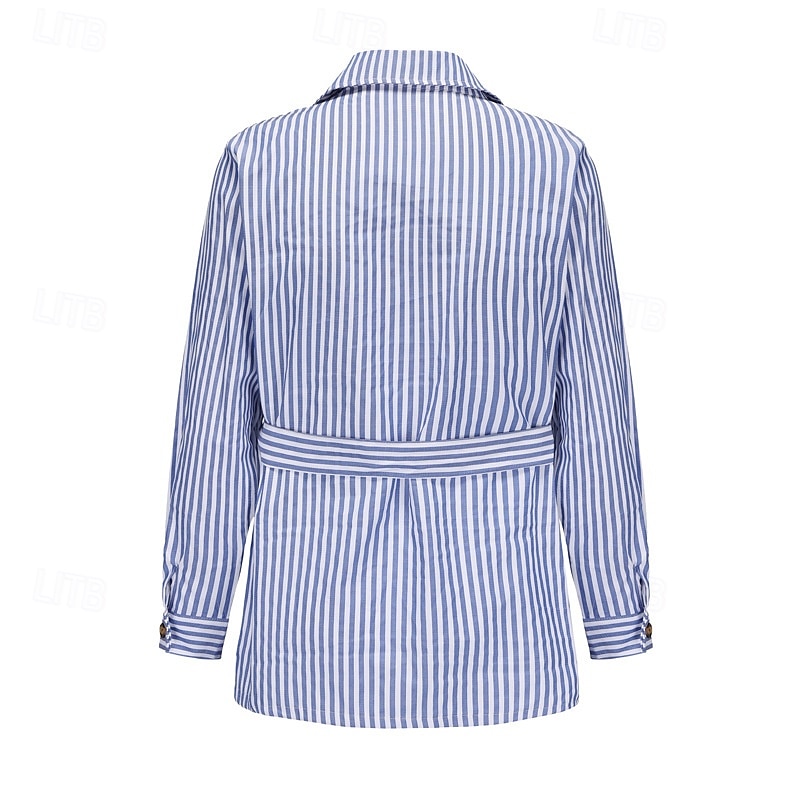 Homens jaqueta leve jaqueta de verão Jaqueta de Camisa Jaqueta de Transição Férias Diário Bolsos Verão Primavera Riscas Moda Clássico Lapela Padrão Rosa claro Azul Verde cáqui Casaco de 2025 por $30.99 –P9