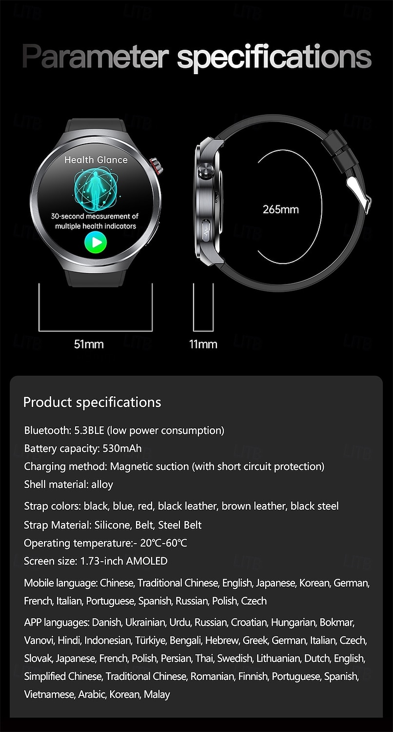 ET475 Smartwatch 1.73'' AMOLED Smartwatch with Bluetooth Calling, SOS Emergency, Multi-Sport Mode, Fatigue & Sleep Detection, Rotating Crown, Waterproof Round Dial Watch for Men 2025 - $79.99 –P16