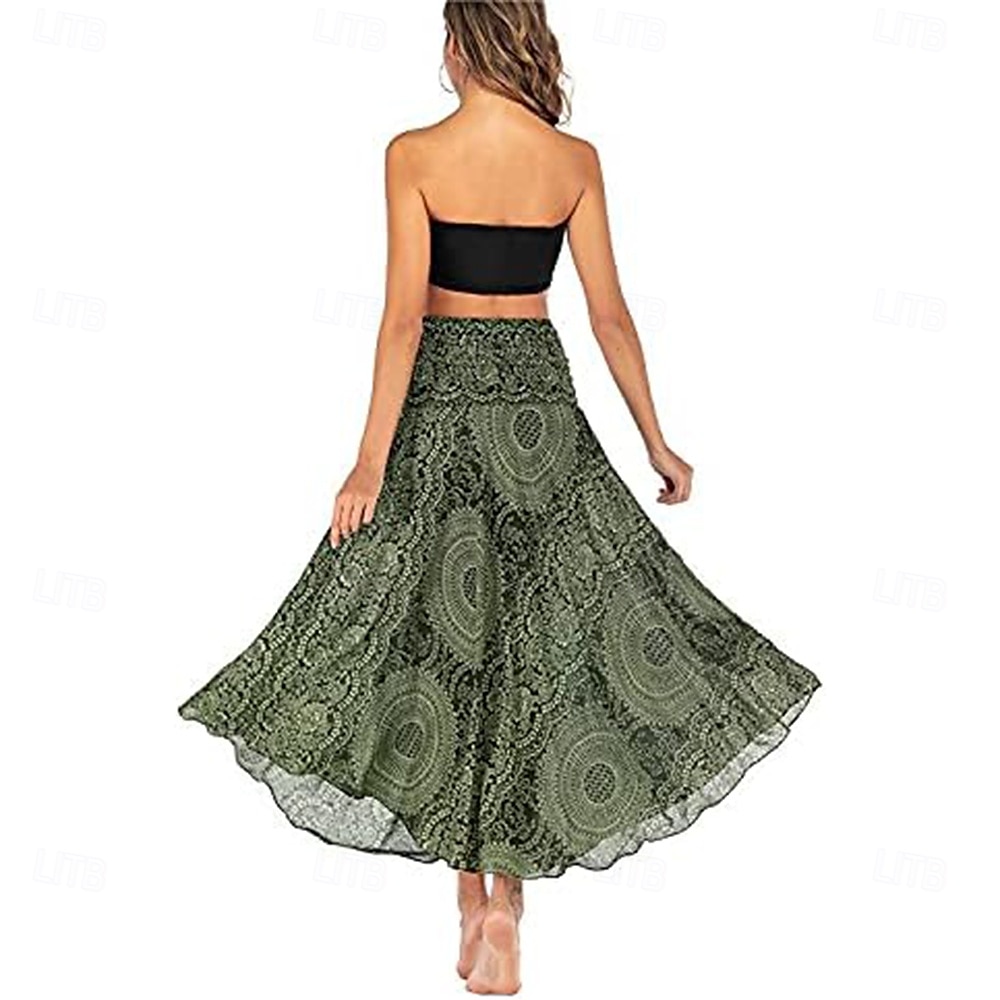 Retró Boho 1970-es évek Ruhák Szoknya Hippi 2 az 1-ben Átváltható Mandala Jelmez Női Mindszentek napja Farsang zenei fesztivál Tengerparti nyaralás Retro témájú buli Felnőttek Szoknya Nyár 2025 - $29.99 –P5