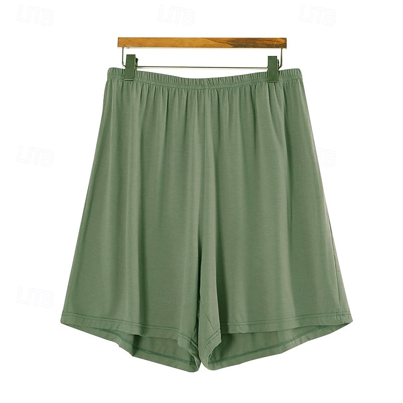 Herr Vardagsklädsel Pyjamasshorts Slät Mode Klassisk Ledigt Hem Dagligen Säng Bomull Komfort Andningsfunktion Mjuk Shorts Elastisk midja Sommar Svart Rodnande Rosa 2025 - $11.99 –P17
