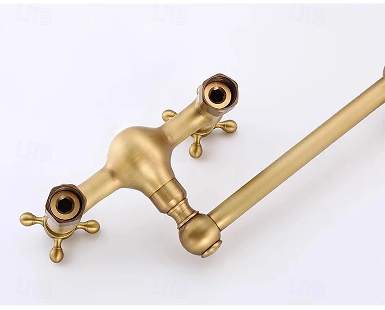 Bathroom Sink Faucet - Wall Mount Electroplated Centerset Single Handle Two HolesBath Taps 2025 - $210.59 –P2