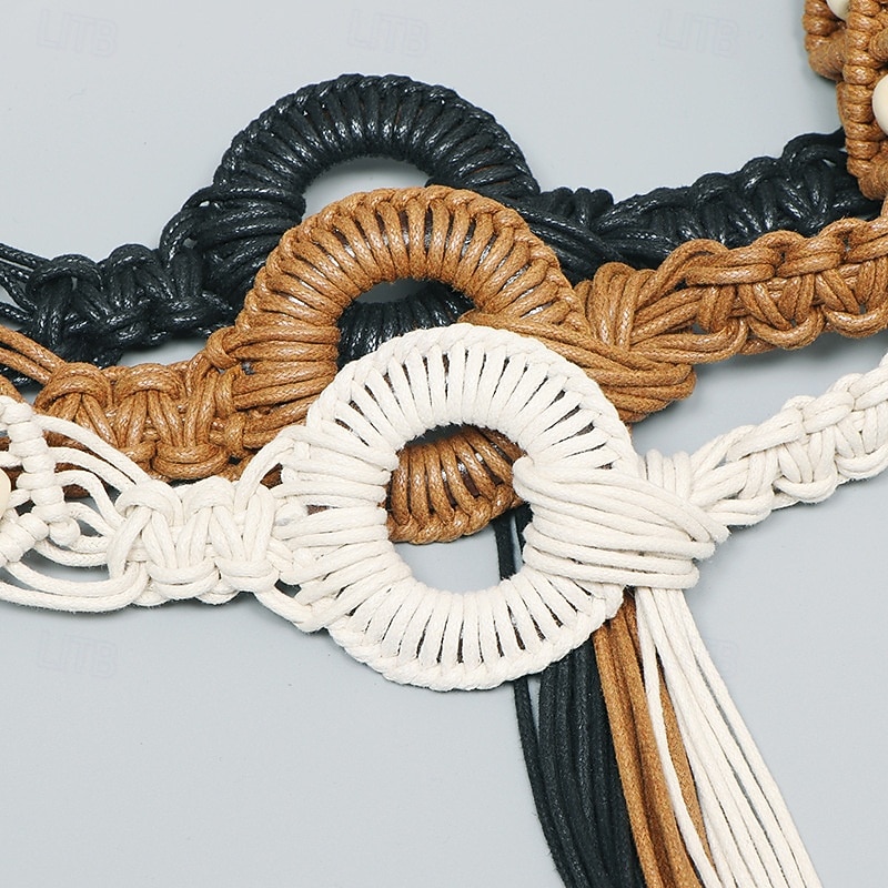 Damen Gürtel Polyester Schwarz Kamel Beige Taillengürtel Straße Täglich Einfarbig 2026 - $27.99 –P10