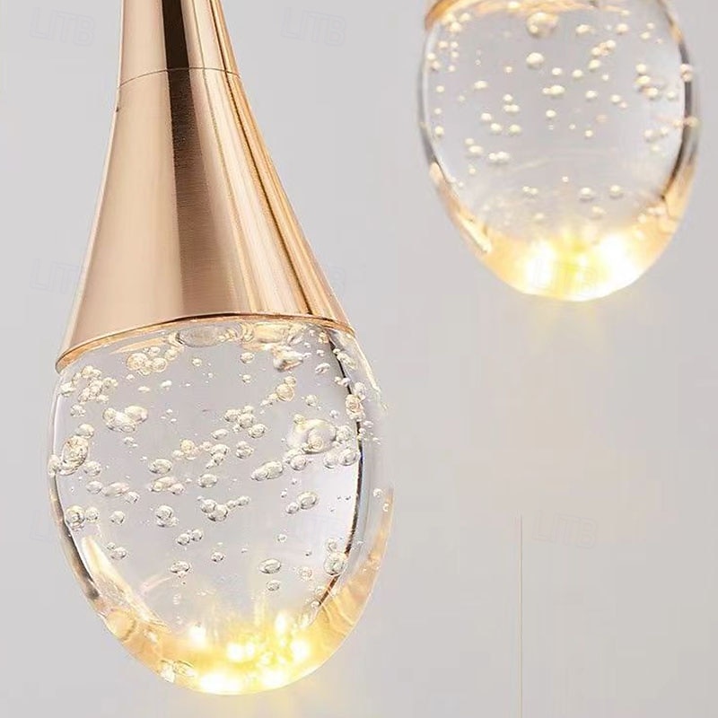Lampada a sospensione a LED dimmerabile con 3/5/6/8/10/12/16/20 luci in cristallo per isola cucina moderna, illuminazione a sospensione regolabile per isola cucina, lampadario a LED nero oro per sala del 2025 a $156.99 –P11